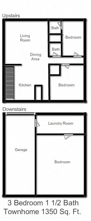 3 Bedroom one and a half bathroom